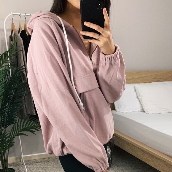 🆕 Miranda - Pink Quarter Zip Hoodie - Picture 3 of 5